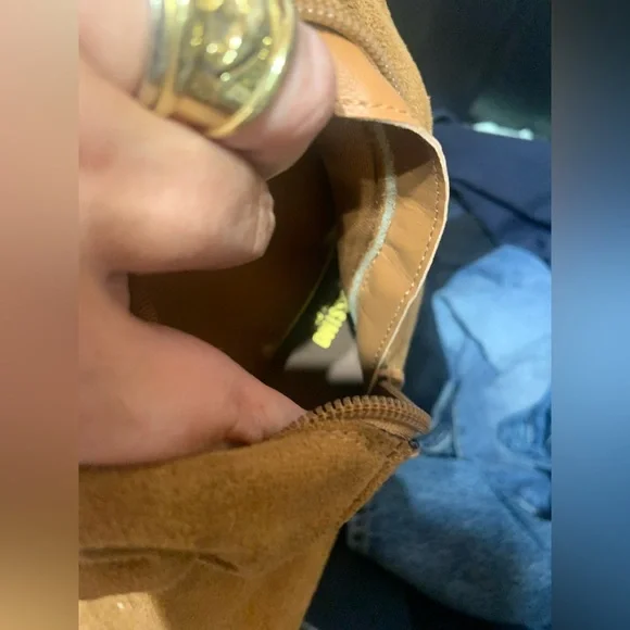 Tan Suede Knee High Fringe Boots mossimo casual classic fall 8 $60 boho - Picture 6 of 9